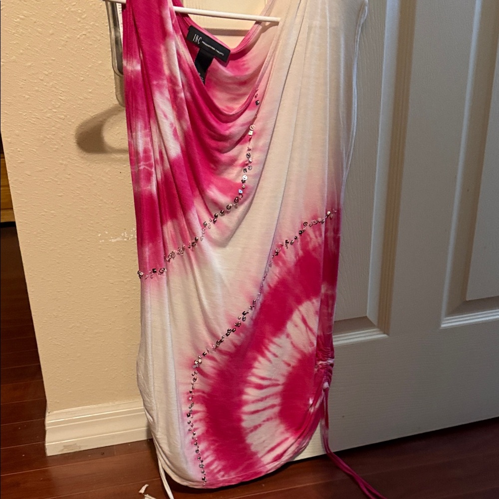 Pink and White Tie-Dye Dress